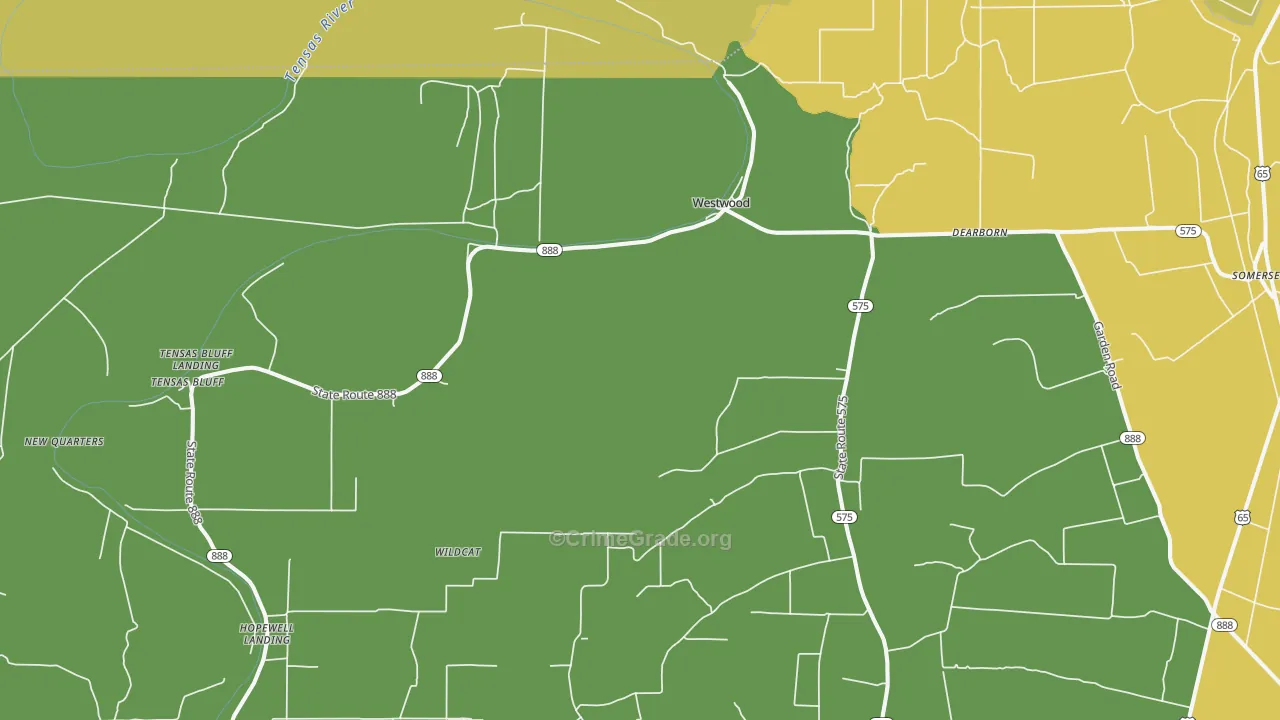 Westwood, LA Map of Vehicle Theft Rates