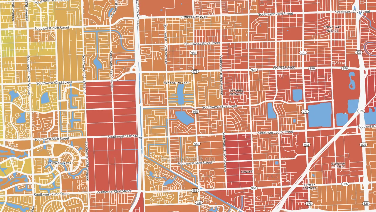 Westwood Lakes, FL Map of Vehicle Theft Rates