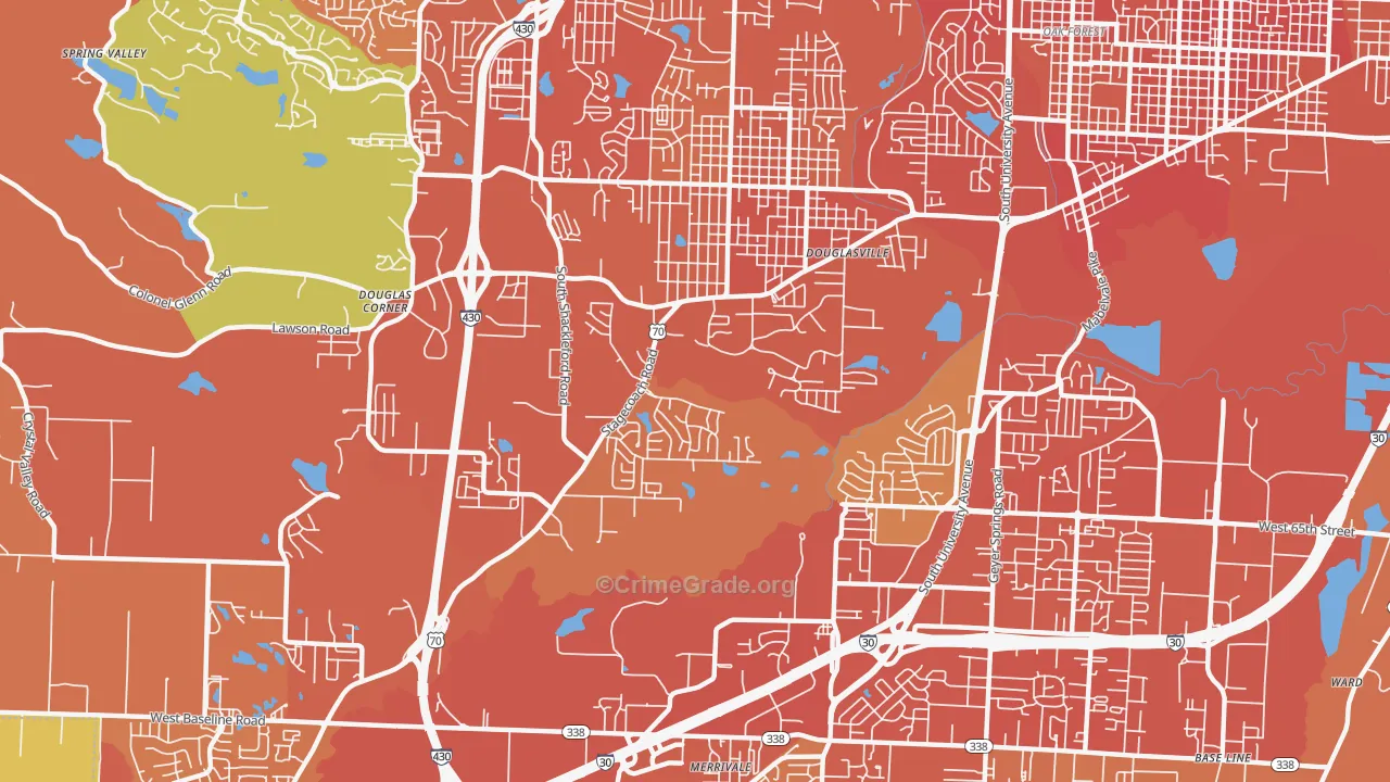 Westwood, Little Rock, AR Map of Vehicle Theft Rates