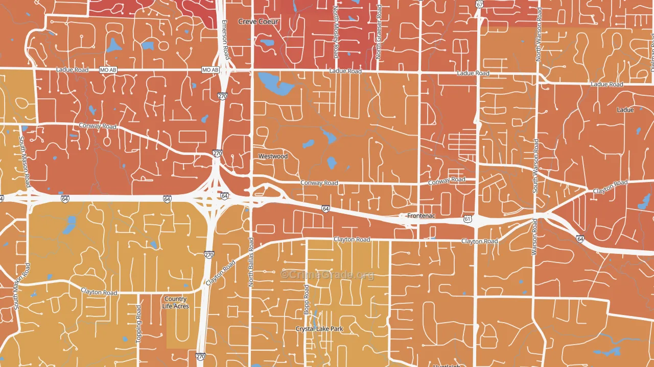 Westwood, MO Map of Vehicle Theft Rates