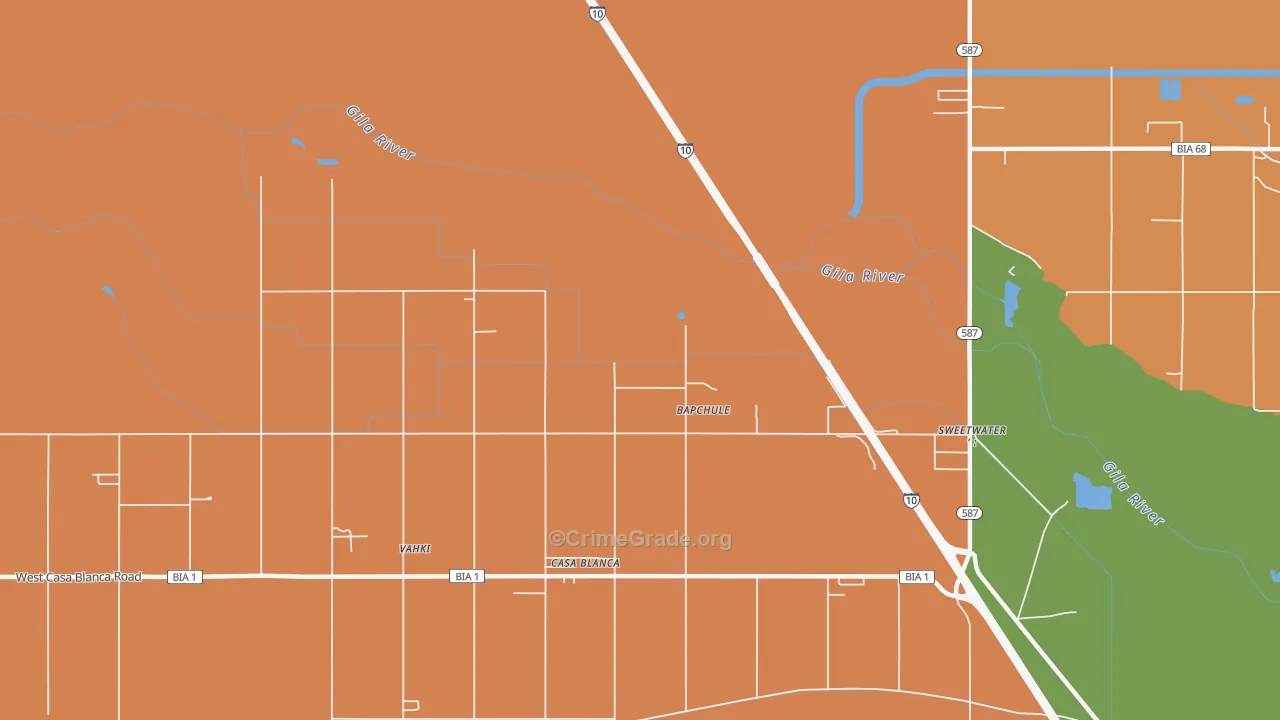 Wet Camp Village, AZ Map of Vehicle Theft Rates