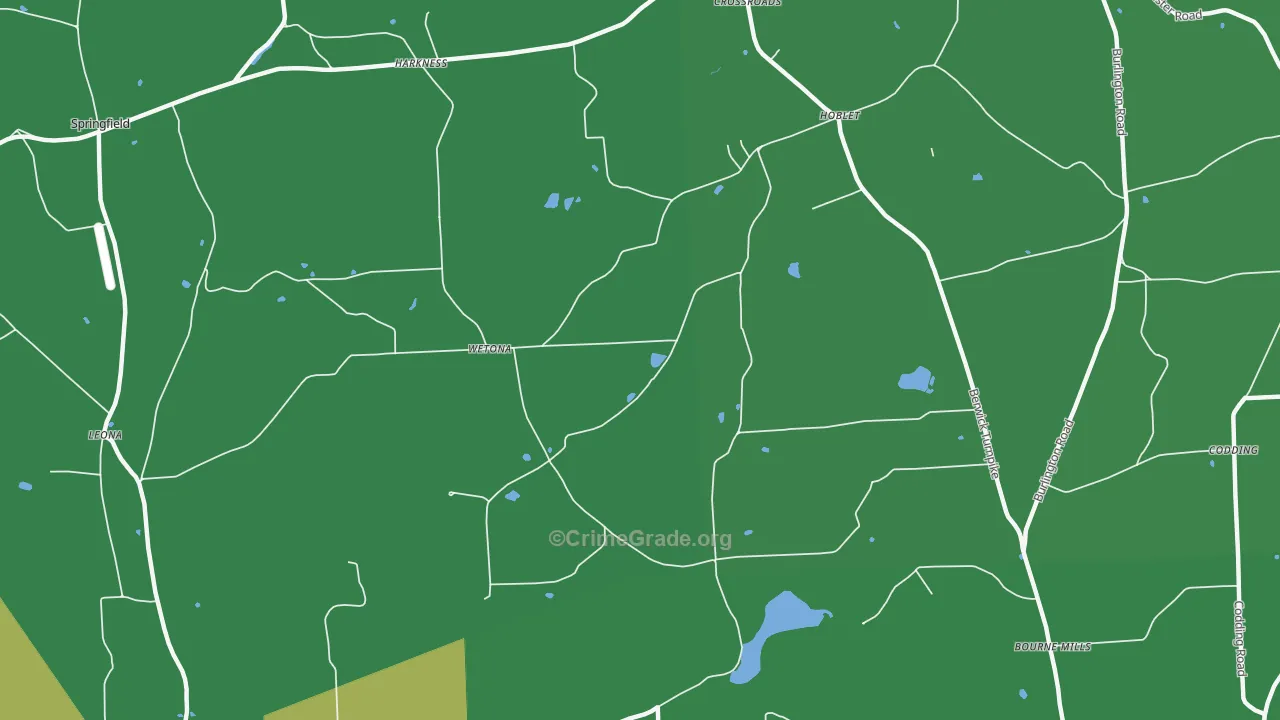 Wetona, PA Map of Vehicle Theft Rates
