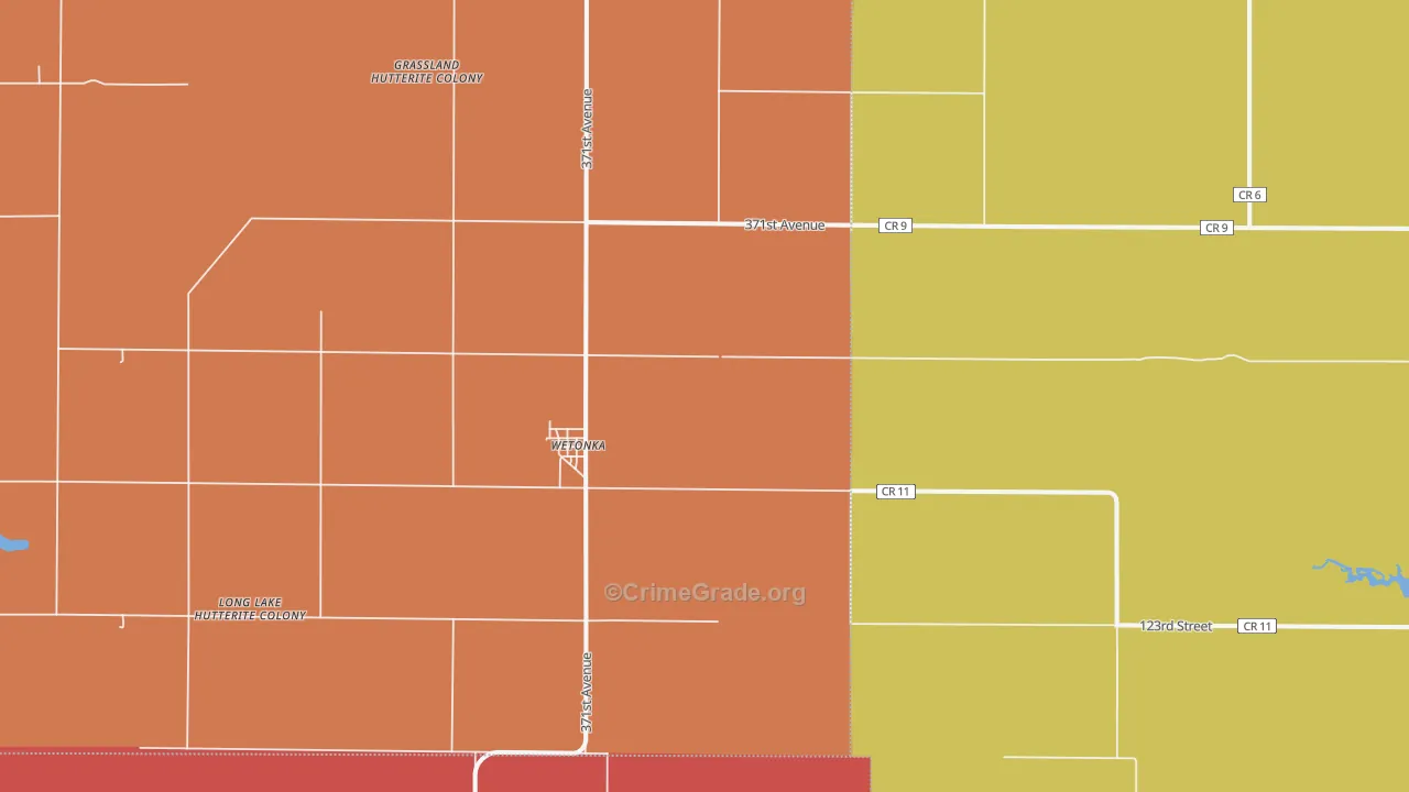 Wetonka, SD Map of Vehicle Theft Rates