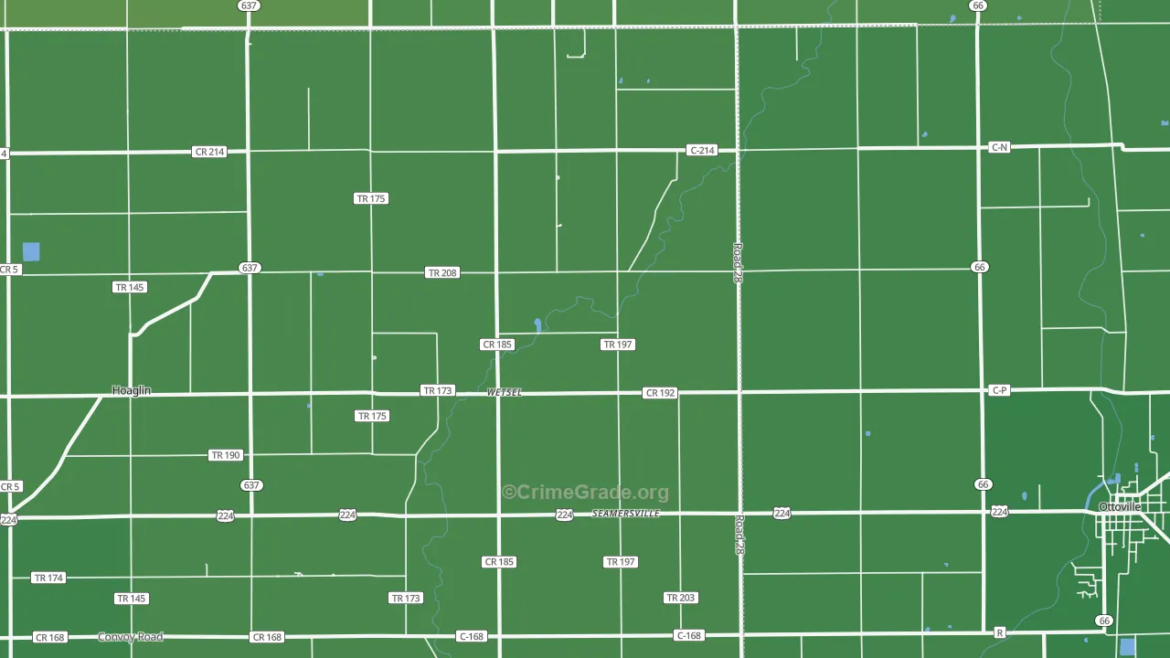 Wetsel, OH Map of Vehicle Theft Rates