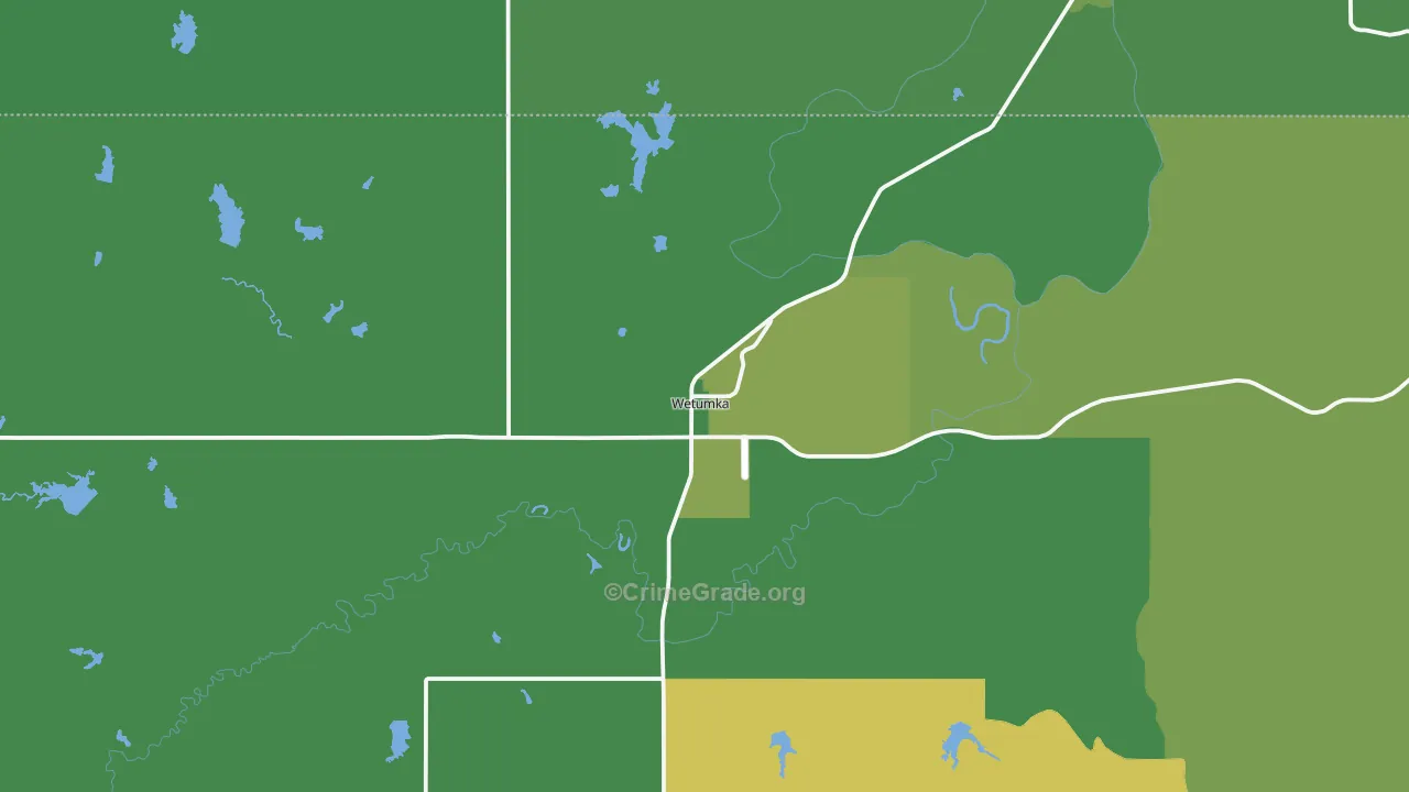 Wetumka, OK Map of Vehicle Theft Rates