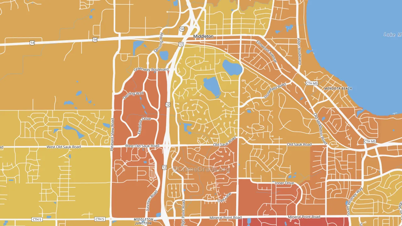 Wexford, Madison, WI Map of Vehicle Theft Rates