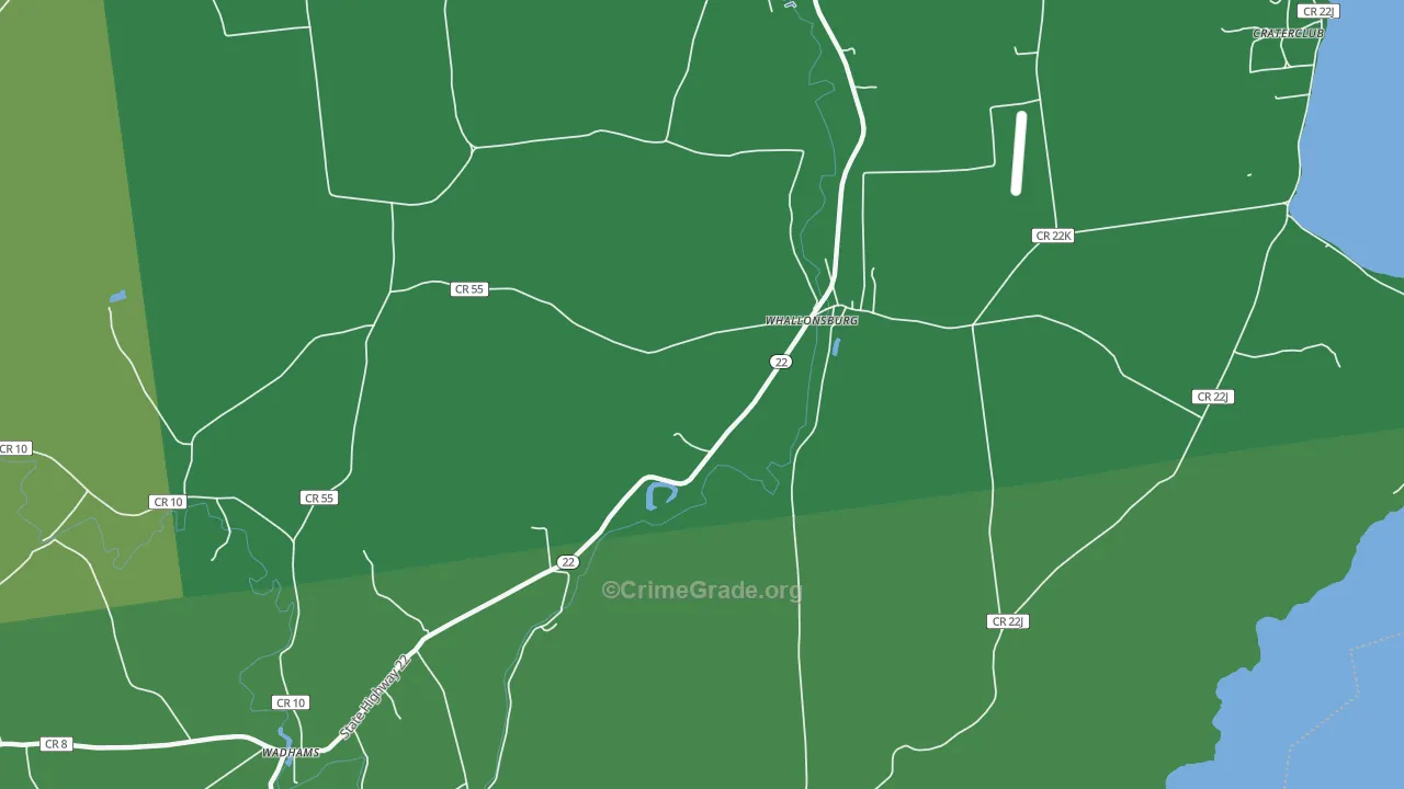 Whallonsburg, NY Map of Vehicle Theft Rates