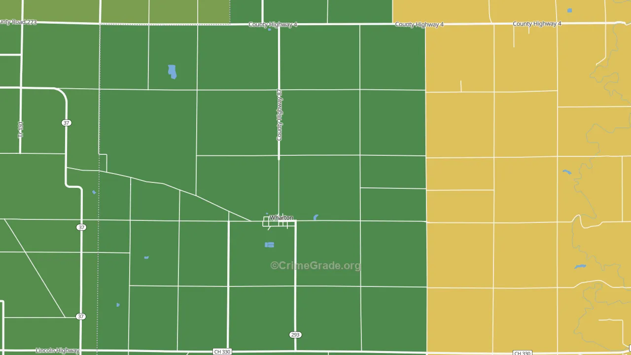 Wharton, OH Map of Vehicle Theft Rates