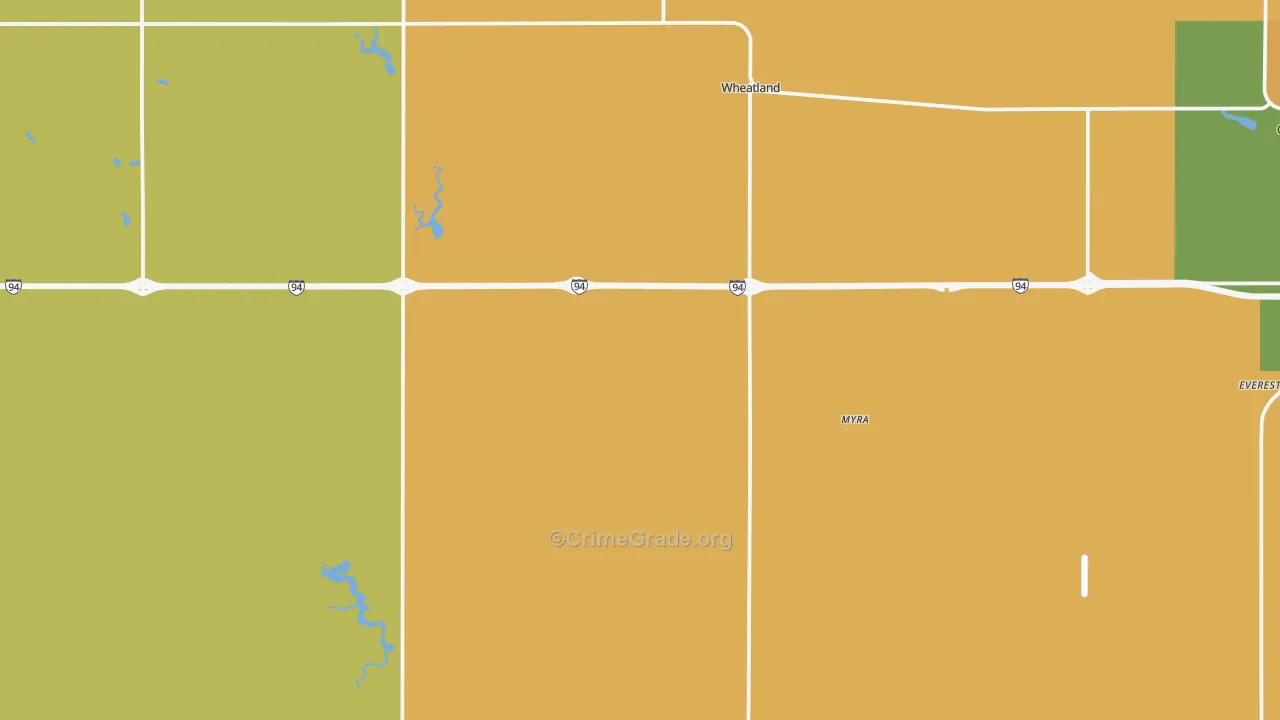 Wheatland, ND Map of Vehicle Theft Rates