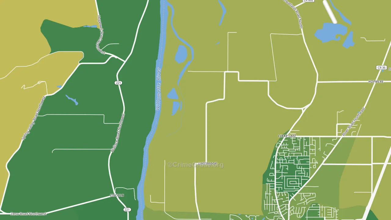 Wheatland, OR Map of Vehicle Theft Rates
