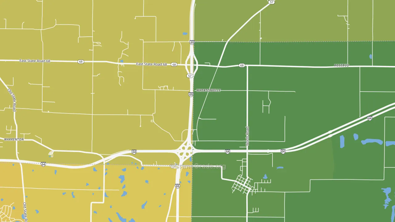Wheatonville, IN Map of Vehicle Theft Rates