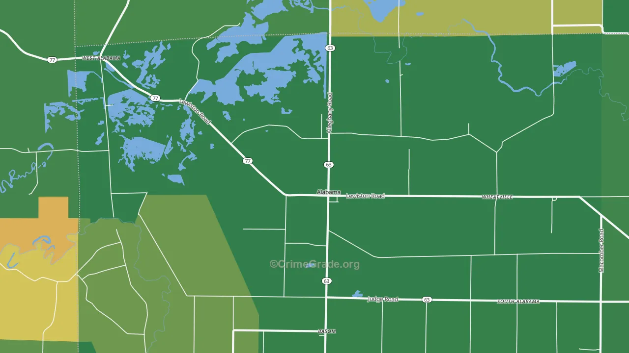 Wheatville, NY Map of Vehicle Theft Rates