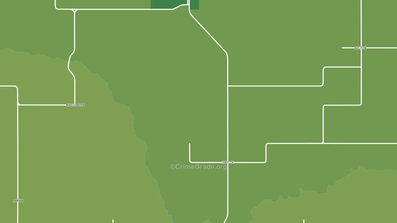Wheeler County, TX Map of Vehicle Theft Rates
