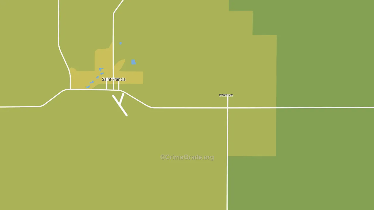Wheeler, KS Map of Vehicle Theft Rates