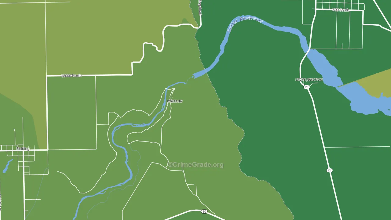 Wheelon, UT Map of Vehicle Theft Rates