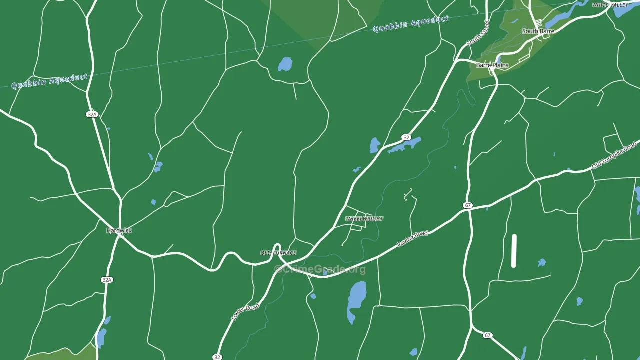 Wheelwright, MA Map of Vehicle Theft Rates