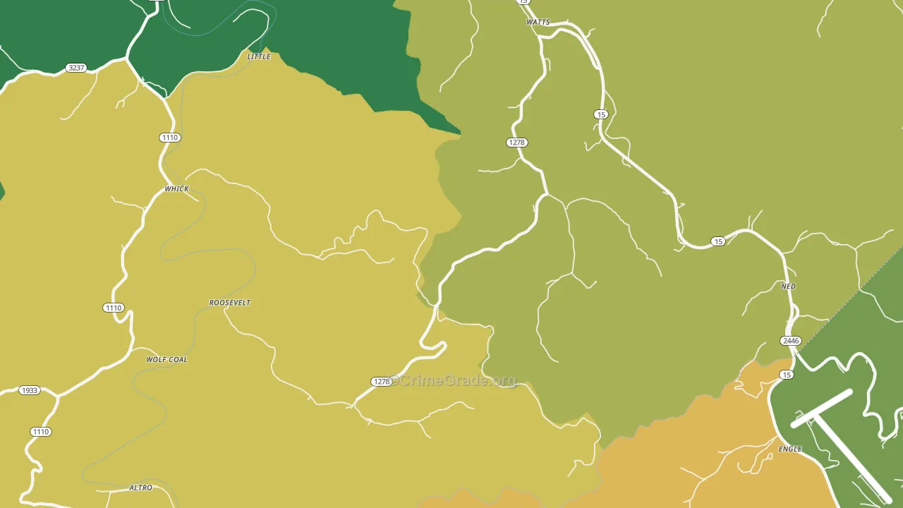 Whick, KY Map of Vehicle Theft Rates