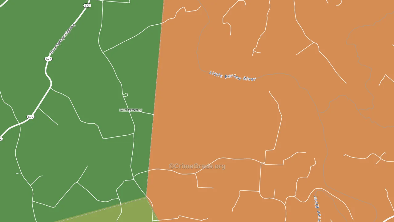 Whickerville, KY Map of Vehicle Theft Rates