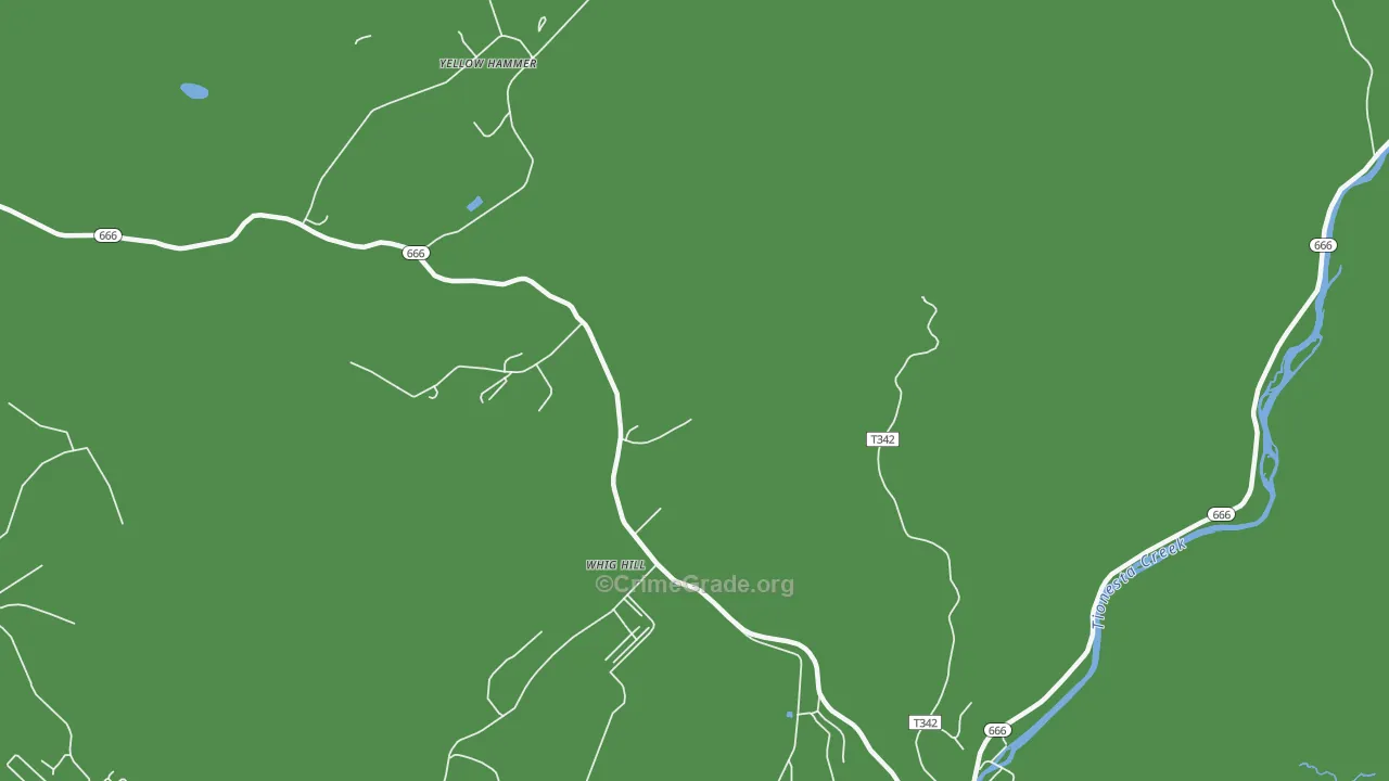 Whig Hill, PA Map of Vehicle Theft Rates