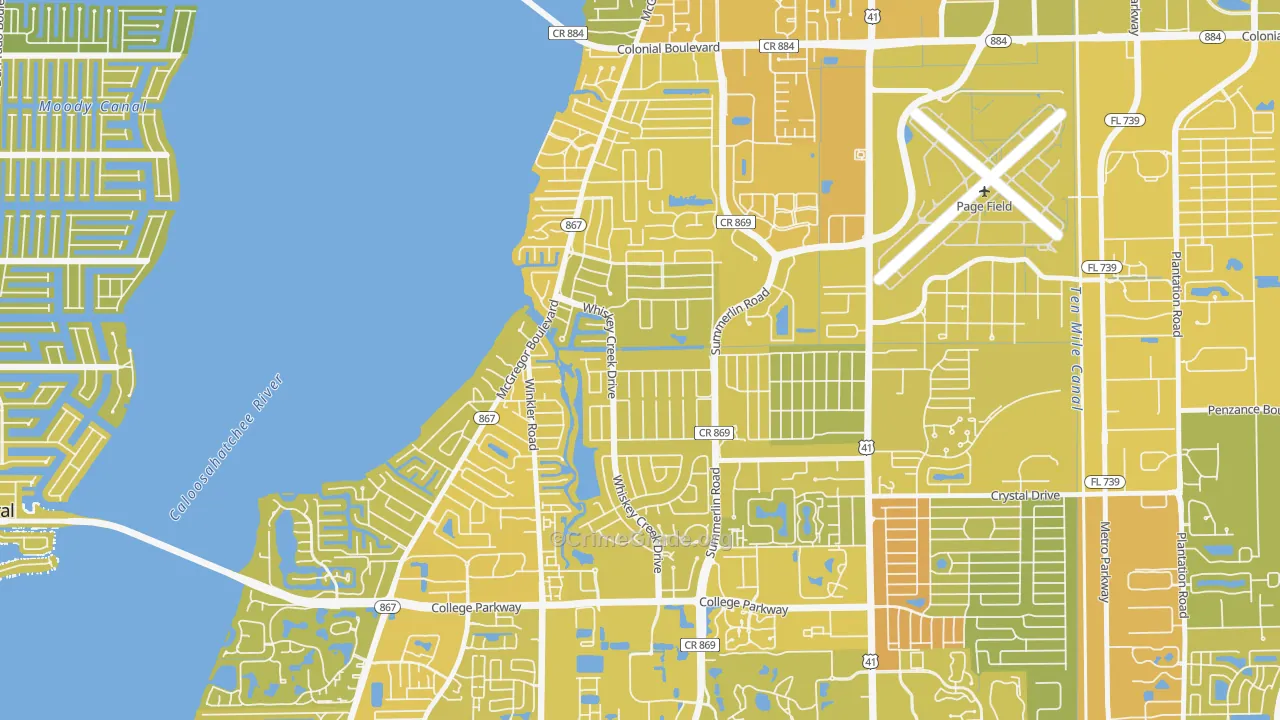 Whiskey Creek, FL Map of Vehicle Theft Rates