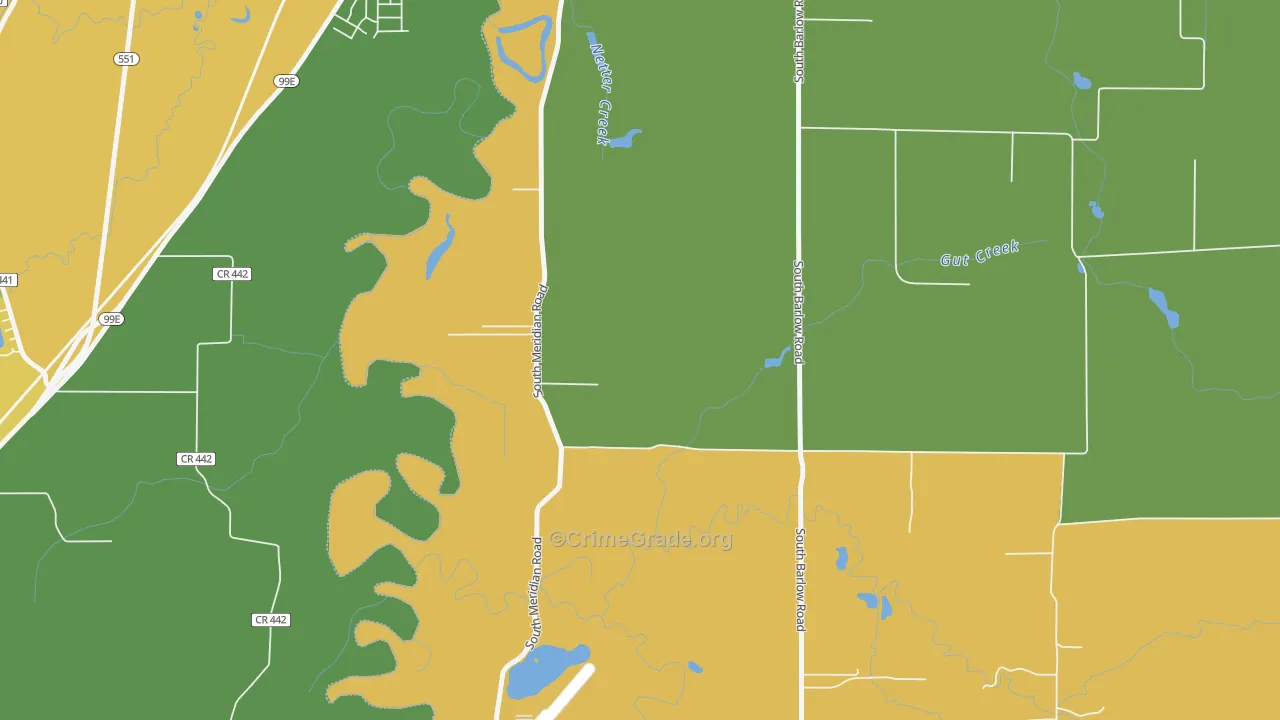 Whiskey Hill, OR Map of Vehicle Theft Rates