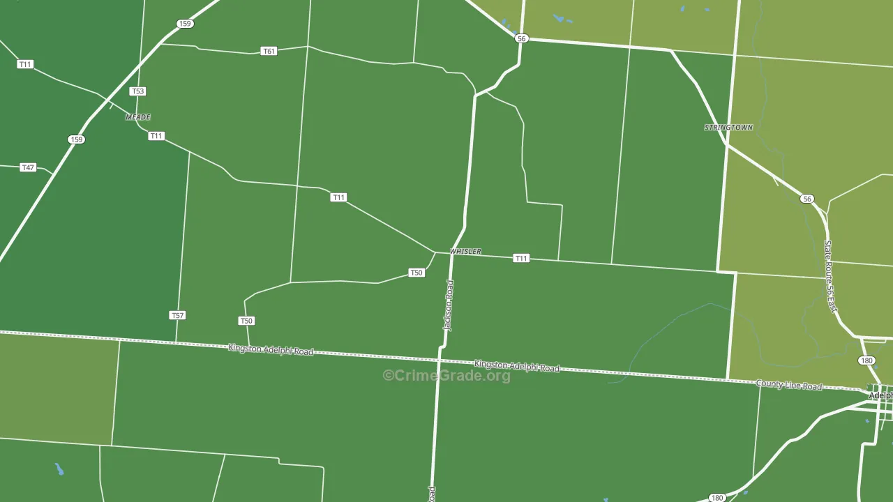Whisler, OH Map of Vehicle Theft Rates
