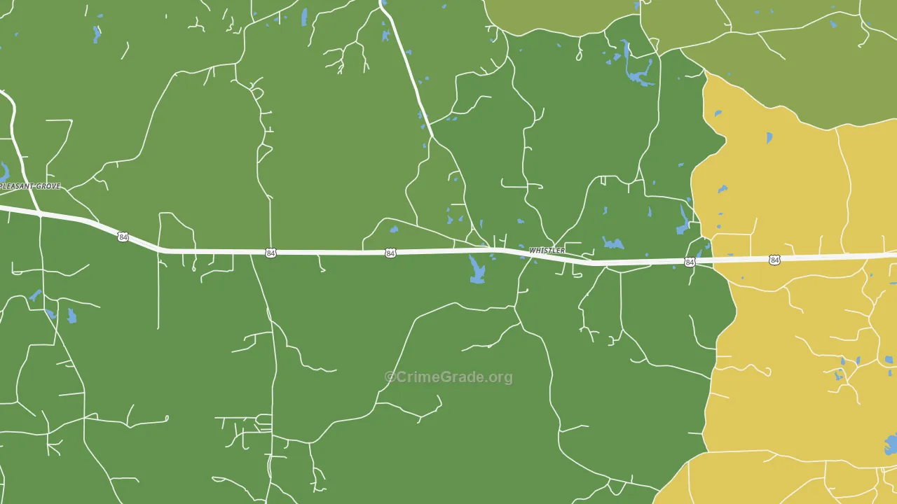 Whistler, MS Map of Vehicle Theft Rates