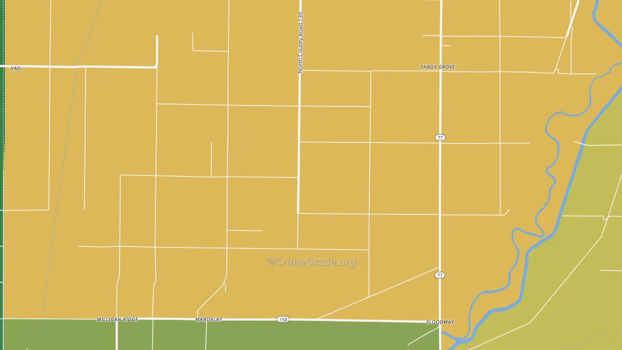 Whistleville, AR Map of Vehicle Theft Rates