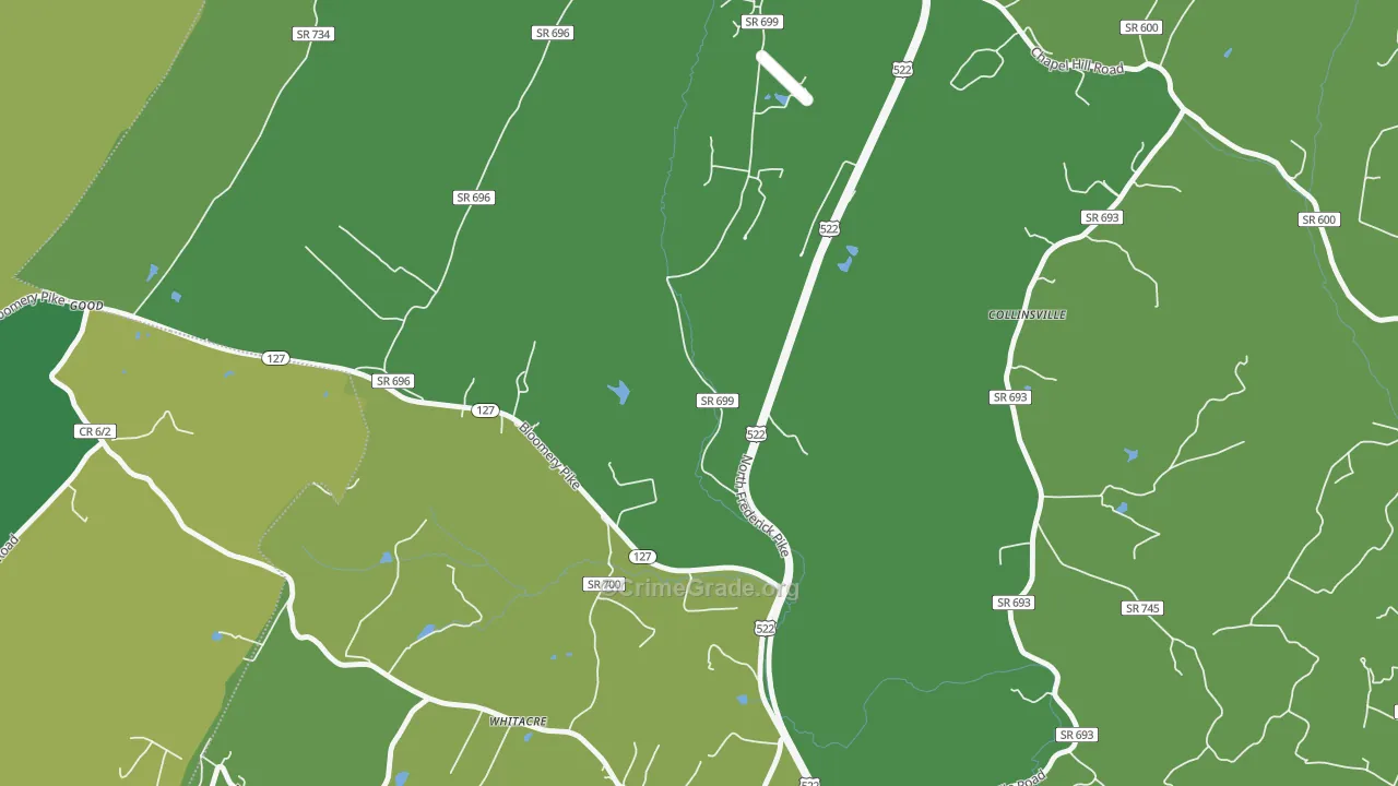Whitacre, VA Map of Vehicle Theft Rates