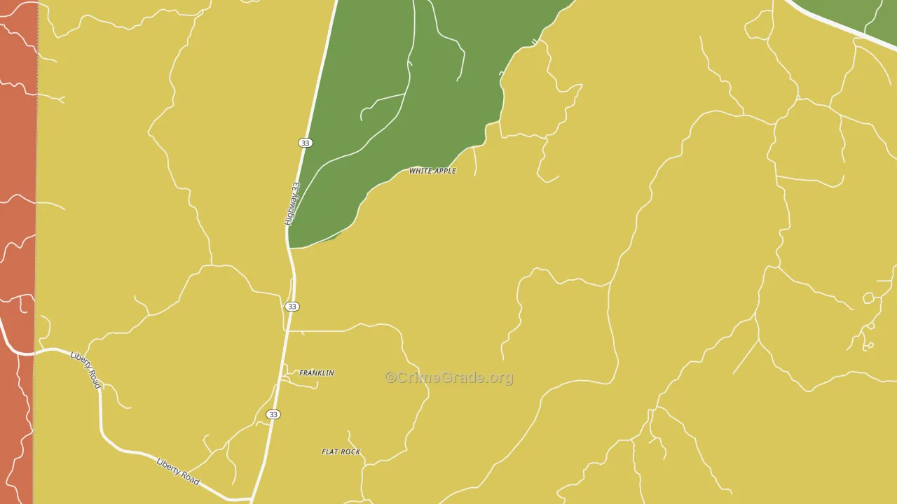 White Apple, MS Map of Vehicle Theft Rates
