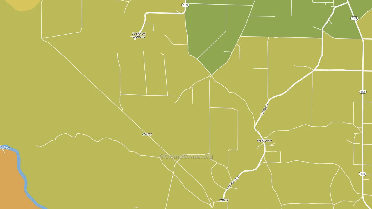 White, AR Map of Vehicle Theft Rates