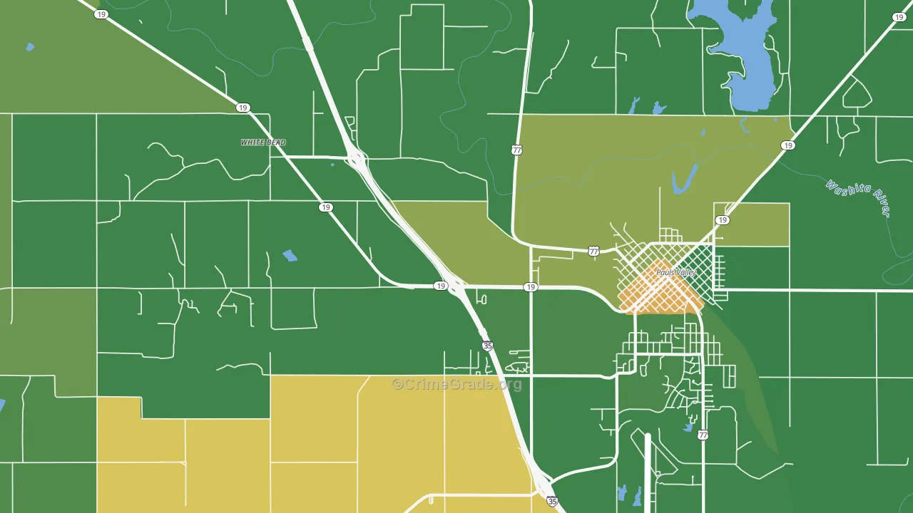 White Bead, OK Map of Vehicle Theft Rates