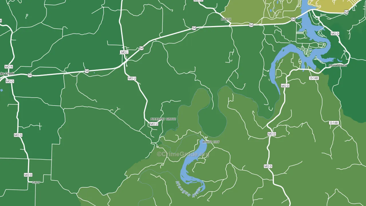 White City, MO Map of Vehicle Theft Rates