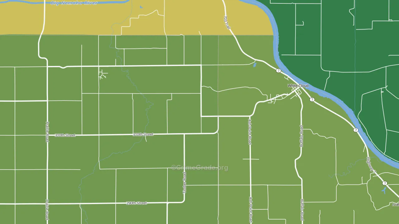 White Cloud, KS Map of Vehicle Theft Rates