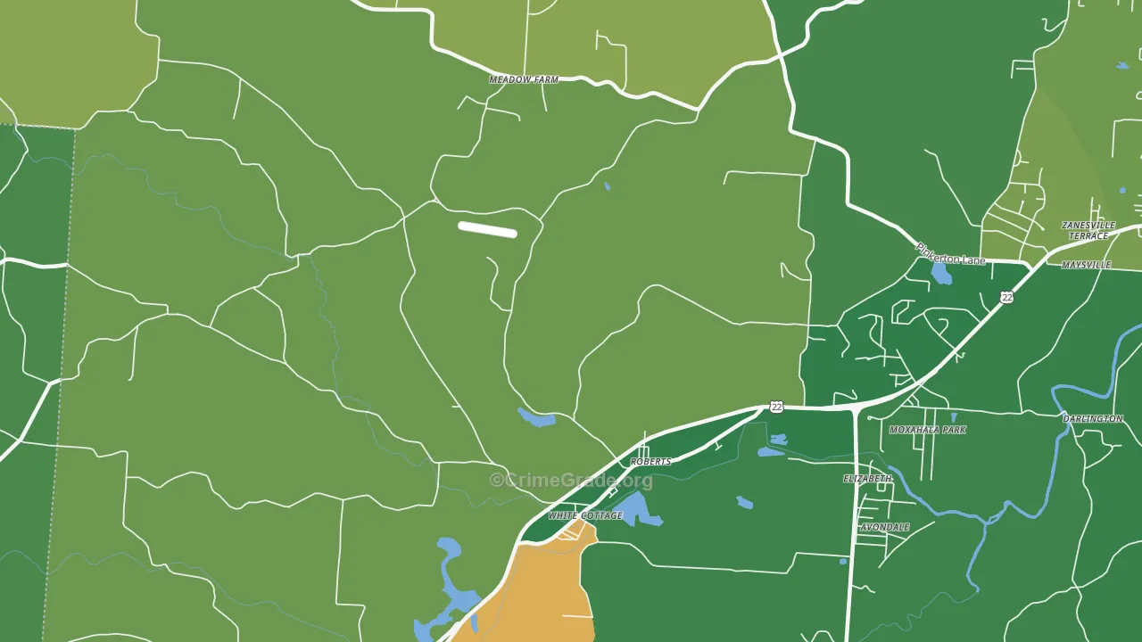White Cottage, OH Map of Vehicle Theft Rates