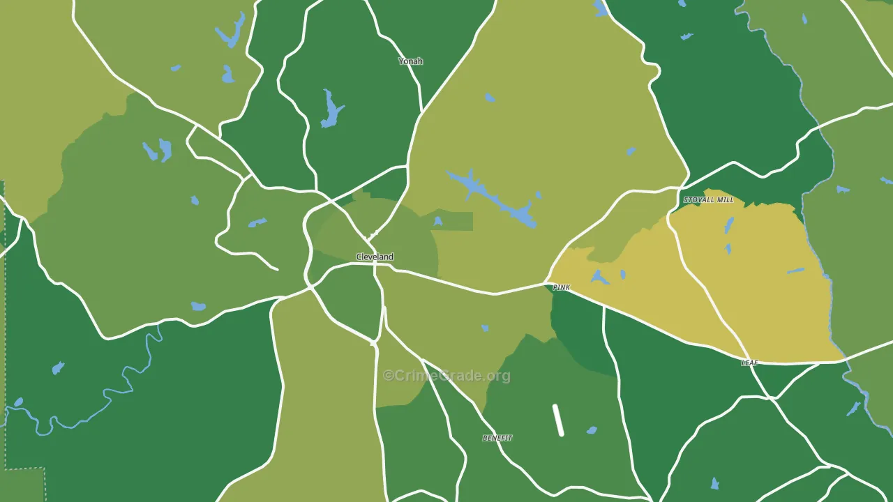 White County, GA Map of Vehicle Theft Rates