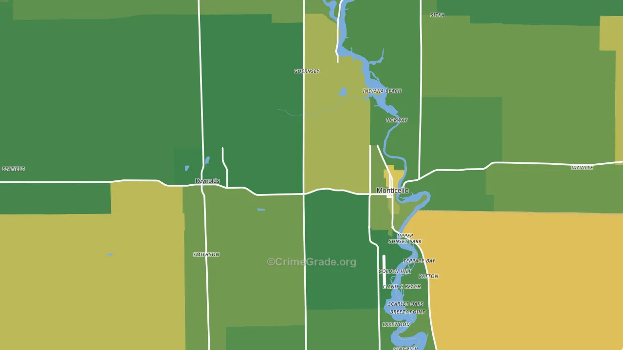 White County, IN Map of Vehicle Theft Rates