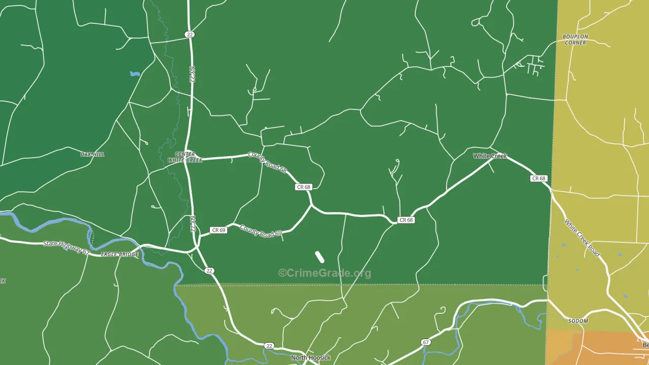 White Creek, NY Map of Vehicle Theft Rates
