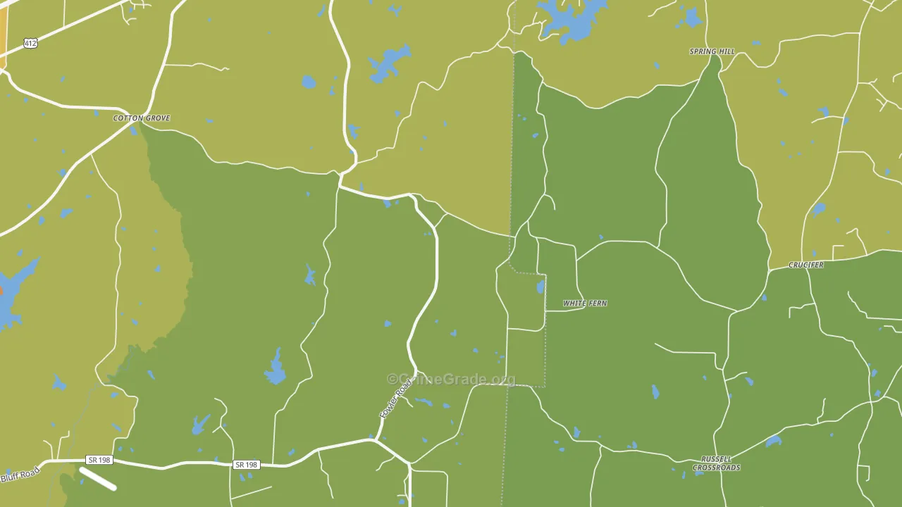 White Fern, TN Map of Vehicle Theft Rates