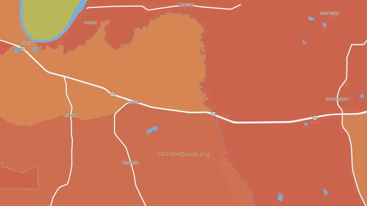 White Hall, AL Map of Vehicle Theft Rates