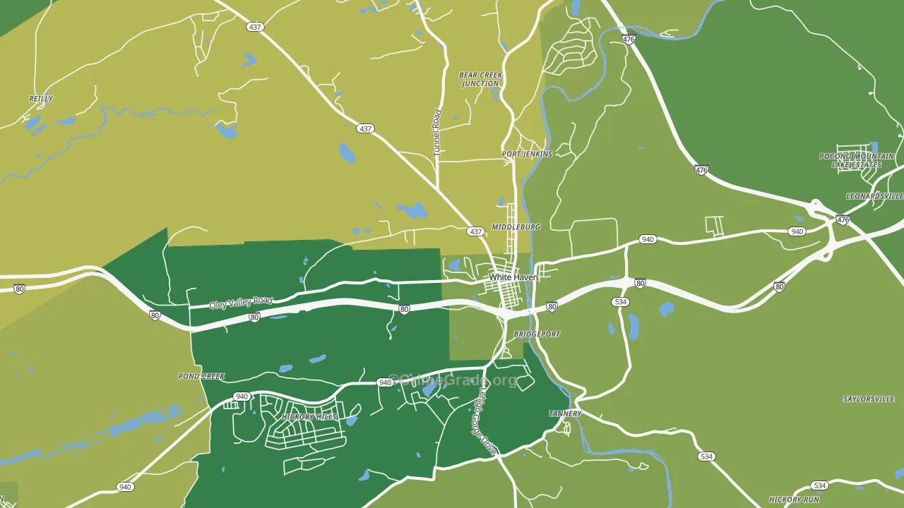 White Haven, PA Map of Vehicle Theft Rates