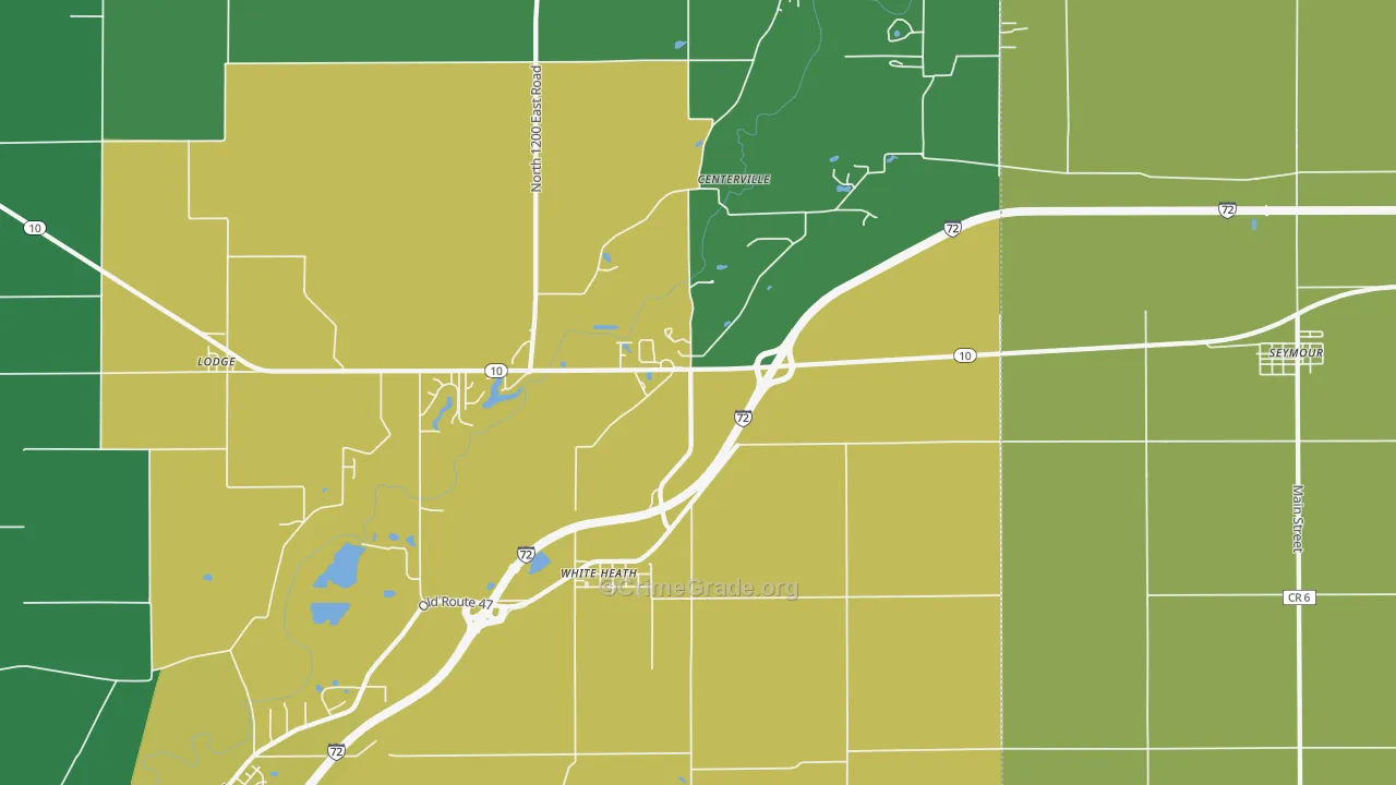 White Heath, IL Map of Vehicle Theft Rates