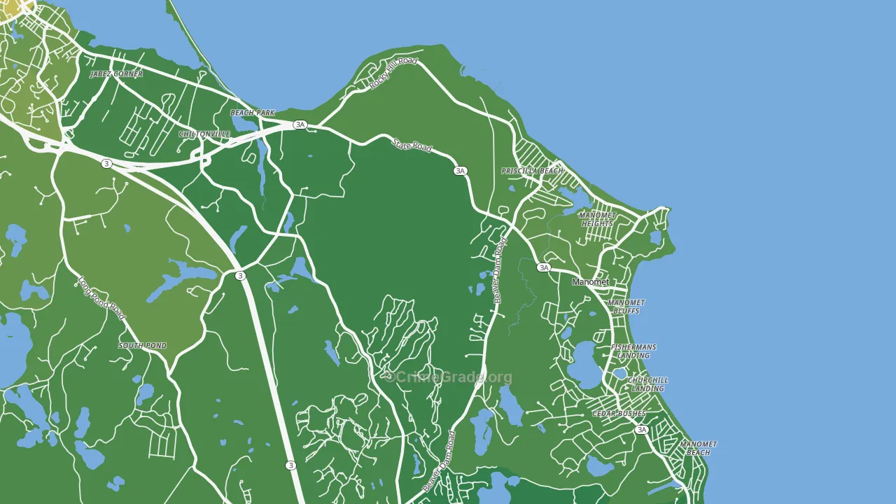 White Horse Beach, MA Map of Vehicle Theft Rates