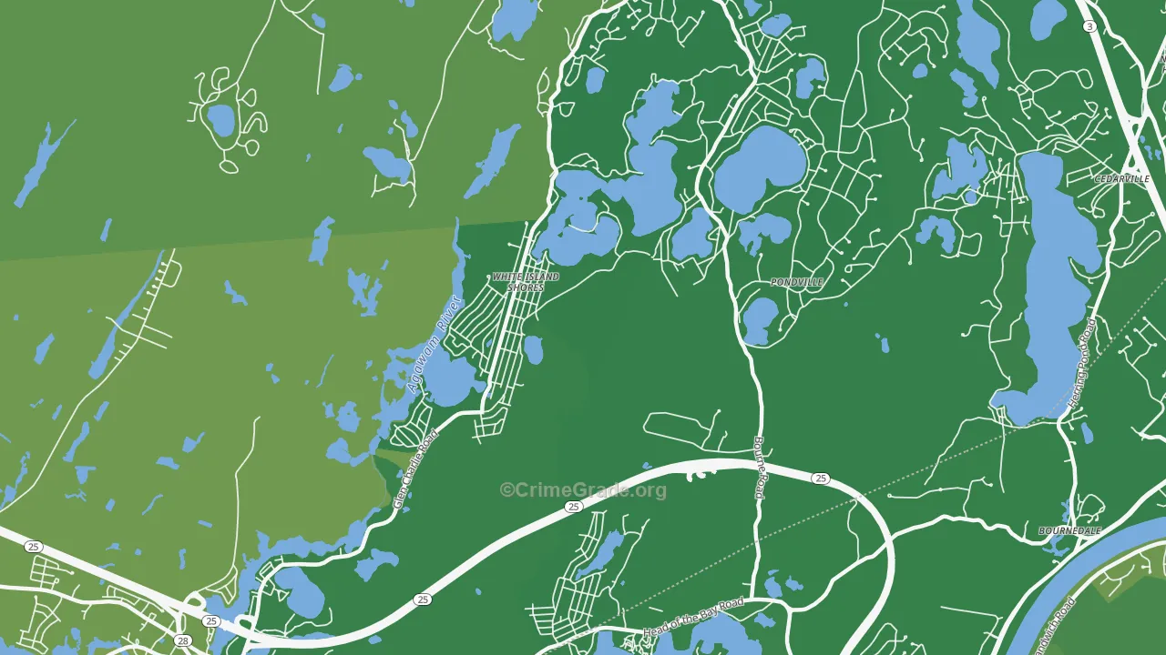 White Island Shores, MA Map of Vehicle Theft Rates