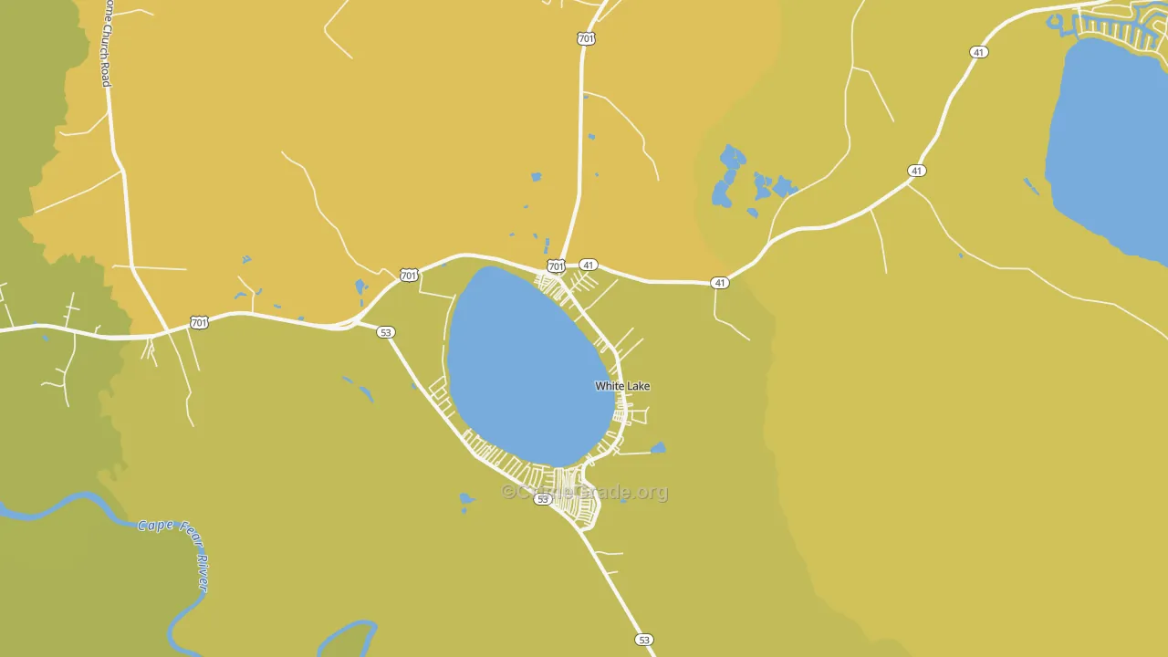 White Lake, NC Map of Vehicle Theft Rates