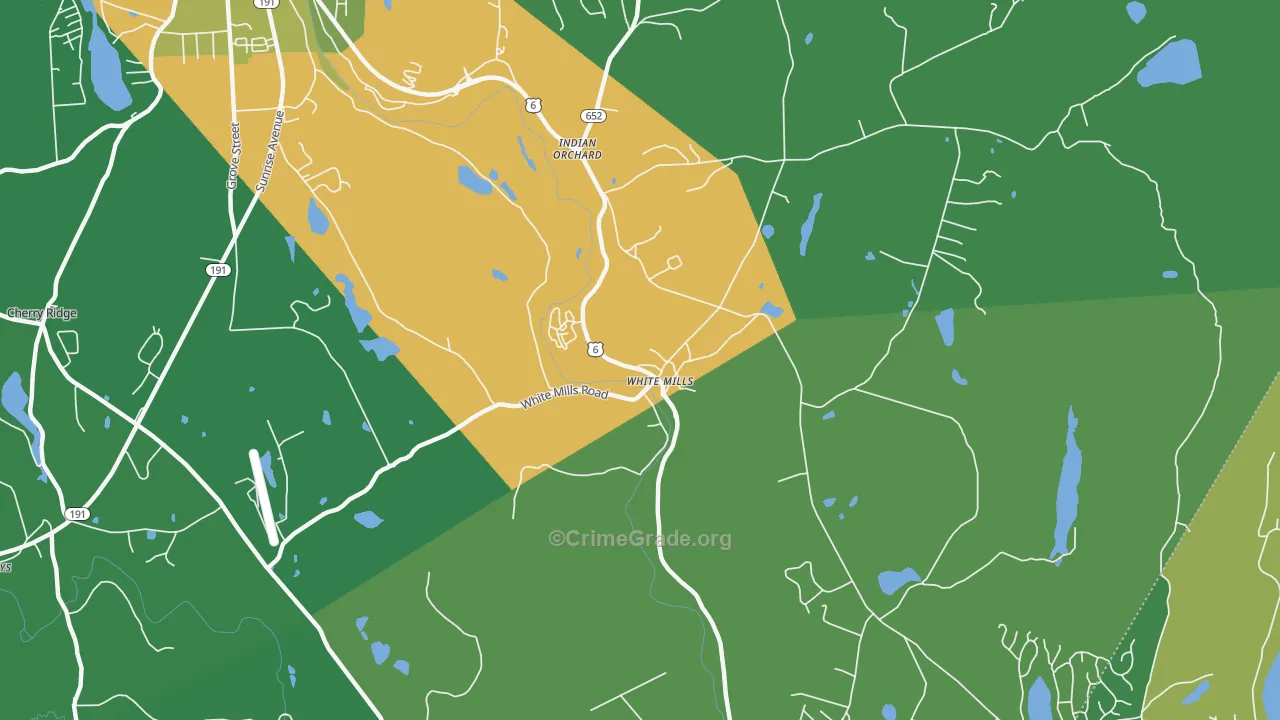 White Mills, PA Map of Vehicle Theft Rates
