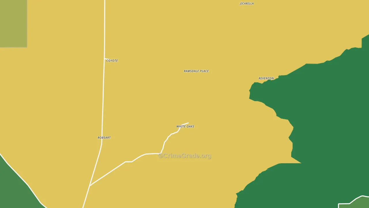 White Oaks, NM Map of Vehicle Theft Rates