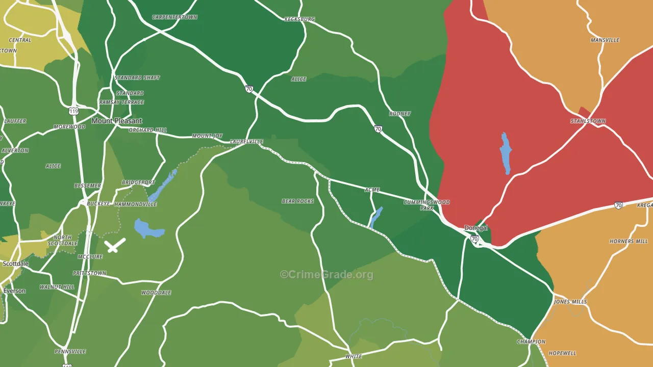 White, PA Map of Vehicle Theft Rates