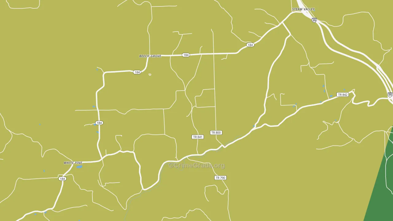 White Pine, PA Map of Vehicle Theft Rates