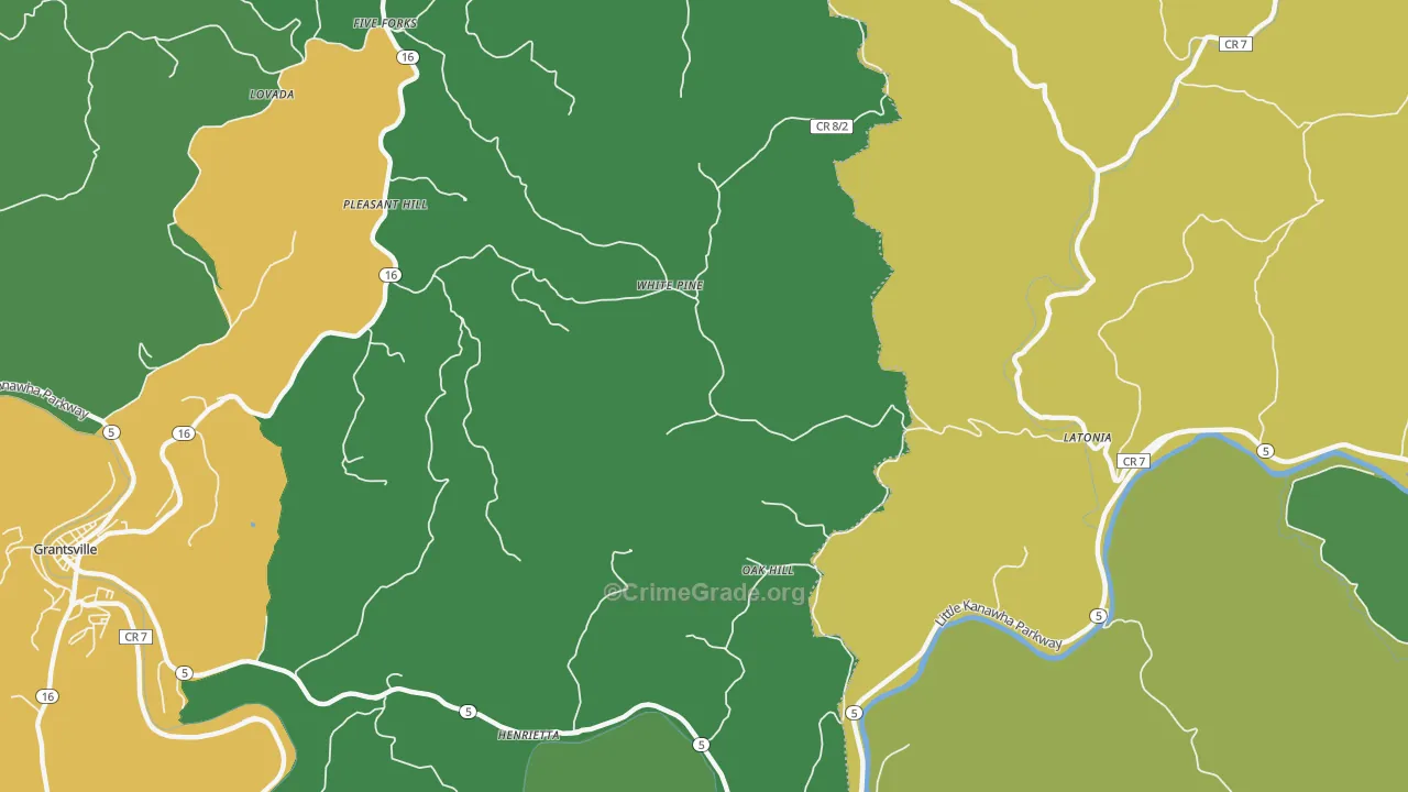 White Pine, WV Map of Vehicle Theft Rates